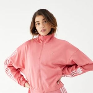 Adidas Womens Rose Pink‎ 3D Trefoil Track Jacket Fullzip Size Small